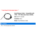 thumbnail image 2 of Hood Release Cable - Compatible with 1990 - 1991 Mercedes-Benz 350SDL, 2 of 2