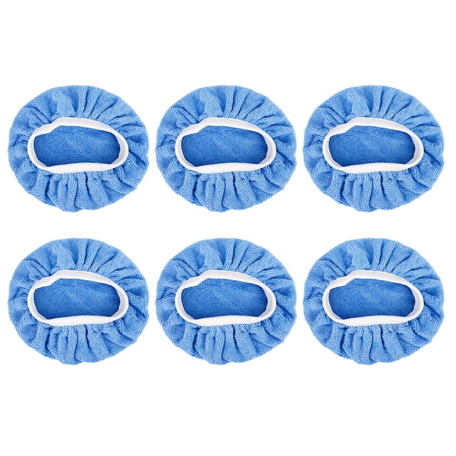 Unique Bargains 6pcs 5-6' Microfiber Car Polishing Waxing Bonnet Buffing Pads Cover Blue