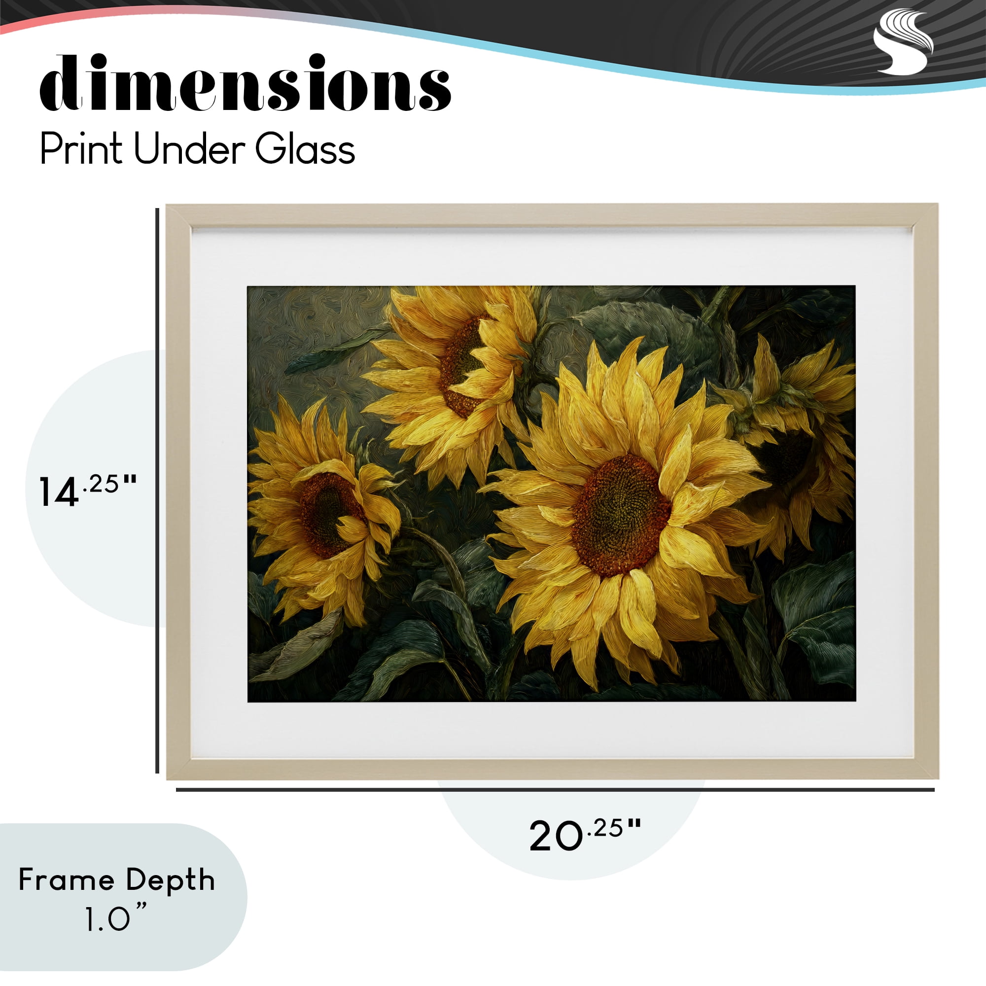 Stupell Industries Sunflowers For The Soul Birch Framed Print Under Glass, design by Tina LeCour