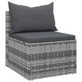 thumbnail image 3 of vidaXL Patio Middle Sofas with Cushions Accent Loveseat 2 Pcs Poly Rattan, 3 of 17