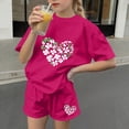 thumbnail image 6 of ATOGUTA Big Girls Outfits 2 Piece Short Sleeve Tee Shirt and Kids Athletic Shorts Activewear Set Hot Pink, Size 4T-15, 6 of 6