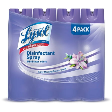 Disinfectant Spray Lysol 4pk- Early Morning Breeze Crisp Scent of Clean (Best Spray To Keep Shoes Clean)