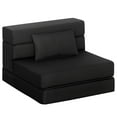 thumbnail image 1 of YKITRDA Folding Sofa Bed Sleeper Chair, Convertible Futon Chair Bed with Pillow, Linen Fabric Floor Couch for Living Room, Guest Room, Apartment, Black, 1 of 11