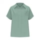 thumbnail image 2 of Camisa Estilo Boyfriend A Rayas Fruncidas para Mujer, Informal, con Cuello Corto, Mangas , Botones y Bolsillo, Verde XL, 2 of 7