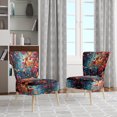 thumbnail image 2 of Designart "Colorful Vibrant Vines II" Multi-Color Abstract Upholstered Accent Chair - Modern Arm Chair For Bedroom, 2 of 7