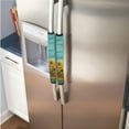 thumbnail image 2 of ZIATUBLES Refrigerator Door Handle Gloves Set of 6 Washable Neoprene Kitchen Appliance Covers Fridge Dishwasher Oven Protective Decor Keep Off Oil Fingerprints Food Stains, Teal Wood Grain Sunflower, 2 of 7