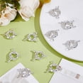 thumbnail image 4 of 1 Box 12Pcs Silver Jewelry Clasps Jewelry Closure Ring Round Small 24 x 19.5mm 925 Sterling Silver Plated Brass Spring Close Snap Hooks Buckles, 4 of 7