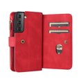 thumbnail image 6 of Dteck Case for Samsung Galaxy S23,Heavy Duty Leather 15 Card Slots Wallet Zipper Pocket Case Shockproof Silicone Kickstand Cover with Wrist Strap, Red, 6 of 9