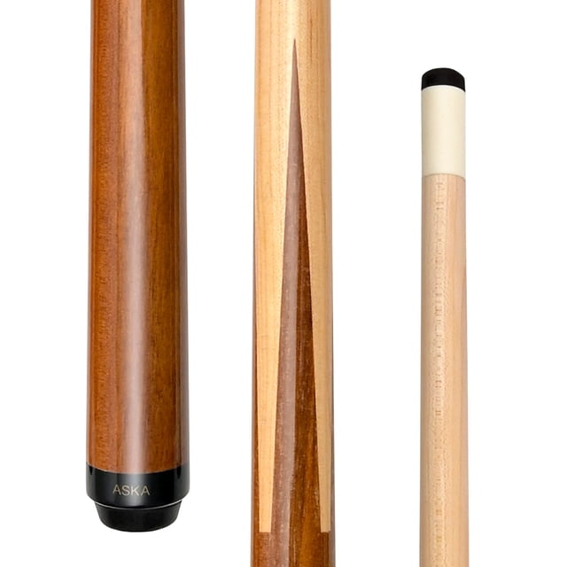 ASKA 52" Sneaky Pete Short Pool Cue - 19 oz Canadian Hard Rock Maple, 2-Piece Spliced Design, Wrapless for Adults & Teens