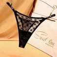 thumbnail image 2 of Panties for Women,Elegant Floral Lace Thong Underwear For Women Comfortable Seamless Design Soft Breathable Fabric All Day Wear,Womens Underwear,Black,One Size, 2 of 3