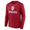 thumbnail image 2 of Men's Crimson Indiana Hoosiers Team Lockup Long Sleeve T-Shirt, 2 of 3