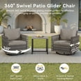 thumbnail image 3 of Unnifurnzi Wicker Patio Furniture Set-6 Pieces Outdoor Furniture with Outdoor Swivel Glider Chairs Patio Couch and Ottoman Rattan Patio Furniture for Porch Deck Balcony Garden-Gray/Gray, 3 of 7