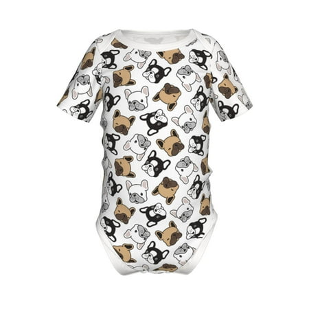 

Junzan French Bulldog3 Print Short-Sleeve Baby Climbing Clothes Bodysuits for Infant One-Piece for Baby Boys & Girls Baby Clothes Baby Romper with Snap Closure-3 Months