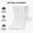 thumbnail image 4 of TRANSLINK Men's 6 Pack White Crew Socks, 75% Cotton Athletic Cushioned Socks, Moisture Wicking Breathable Casual Socks for Work & Sport, 4 of 7