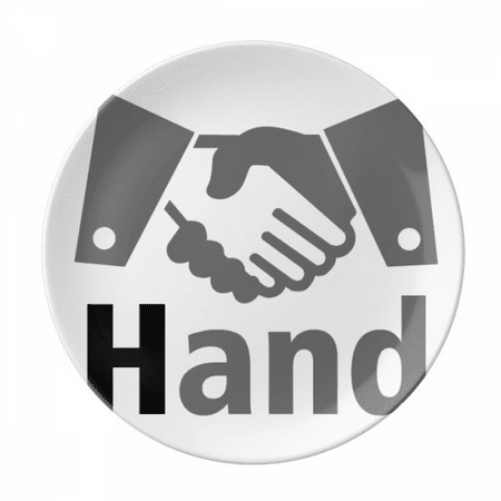 

Handshake Communication Cooperation Combination Plate Decorative Porcelain Salver Tableware Dinner Dish