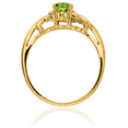 thumbnail image 3 of 14K Solid Yellow Gold Green Peridot Diamond Ring Gemstone Band August Birthstone Jewelry, 3 of 9