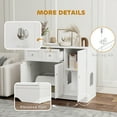 thumbnail image 6 of PawHut Cat Litter Box Enclosure, Hidden Litter Box Furniture Cat House with Drawers, Storage, Anti-tip Kit, 39" x 18" x 31.5", White, 6 of 9