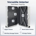 thumbnail image 3 of Luggage Aluminium Frame PC ABS Hardshell Suitcase with Spinner Wheels TSA Lock Zipperless Luggage 28 inch White, 3 of 9