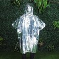 thumbnail image 2 of Chubasquero de emergencia Capucha de película de aluminio Poncho Chubasquero Unisex Suministros de primeros auxilios, 2 of 5