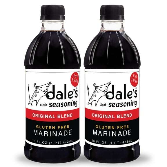 Original Steak Seasoning By Dale's, MDA05 Gluten Free, No Cholesterol | Delicious on All Meats, Fish, and Vegetables | (2) 16 oz Bottle | No Long Marinating, Savory Blend of Exotic Spices!