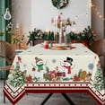 thumbnail image 3 of Rectangle Christmas Tablecloth 60 x 102In,Santa Snowman Snowflake Tablecloth, Polyester Waterproof Wrinkle-Resistant Durable Tablecloth for Holidays,Kitchen,Winter and Christmas Home Decor, 3 of 6