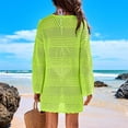 thumbnail image 4 of Delconic Women's Cover Up Edge Hollow Beach Cover Up Loose Dress Green M, 4 of 6