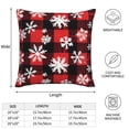 thumbnail image 2 of Multi-Size Linen Sofa Pillow Cover Invisible Zipper Open And Close Strong Use For Sofa Chair Garden Sofa Car Snowflakes On The Red And Black Checkered Pattern (2) 16"X16", 2 of 8