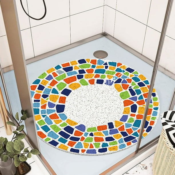Alfombra de ducha de seguridad antideslizante, alfombrillas de baño suaves y cómodas de 60x60cm con orificios de drenaje, alfombrillas de ducha de esponja de PVC para zonas húmedas de secado rápido