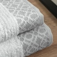 thumbnail image 3 of Market & Place Turkish Cotton Jacquard 2-Piece Bath Towel Set, White/Light Grey, 3 of 6