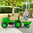 thumbnail image 4 of Gymax 2-in-1 Electric Toy Car 12V Kids Ride On Tractor w/ Trailer Remote Control Lights Green, 4 of 10