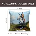 thumbnail image 3 of LALILO Throw Pillow Covers Oil Military History Fine Art Century Clothes Folk History Horse Man Military National Set of 2 Square 18 x 18 Inch Pillowcase, 3 of 5