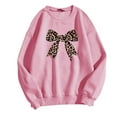 thumbnail image 1 of Women's Leopard Bow Print Drawstring Hoodies Long Sleeve Oversized Sweatshirt Full Zip Women's Hoodies Hoodie Extra Long Sweatshirt Hoodie Hoodie Jacket Easy Fall Outfits Alt Oversized Sweatshirt, 1 of 2