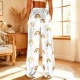 thumbnail image 6 of Women Wide-Leg Cute Rainbow Pajama Pants With Pockets Flannel Fleece 2025 Warm Cozy Sleepwear Soft Home Loungewear Relaxed Fit Fall Winter Casual Fuzzy Bottoms, 6 of 8