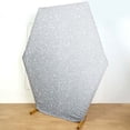thumbnail image 2 of Efavormart 8ftx7ft Shiny Silver 2-Sided Spandex Fit Hexagon Wedding Backdrop Cover, 2 of 5