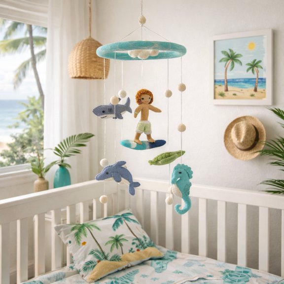Baby Mobile - Surfer Boy Ocean Creatures