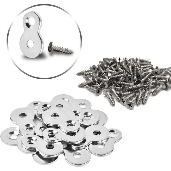 40 Pack Figure 8 Shaped Steel Desk Top Fastener Clip, Heavy Duty Figure-Eight Fasteners Table Top Connector or Desk Top Fastener Clip, Solid Steel with Screws
