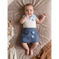 thumbnail image 5 of BemeyourBBs Toddler Baby Girl Summer Clothes Kids Baby Girl 2 Piece Cherry Denim Outfits Cherry Decor Lapel V-Neck Tank Vest Tops Jeans Denim Shorts Skirt Skorts Set, 5 of 9