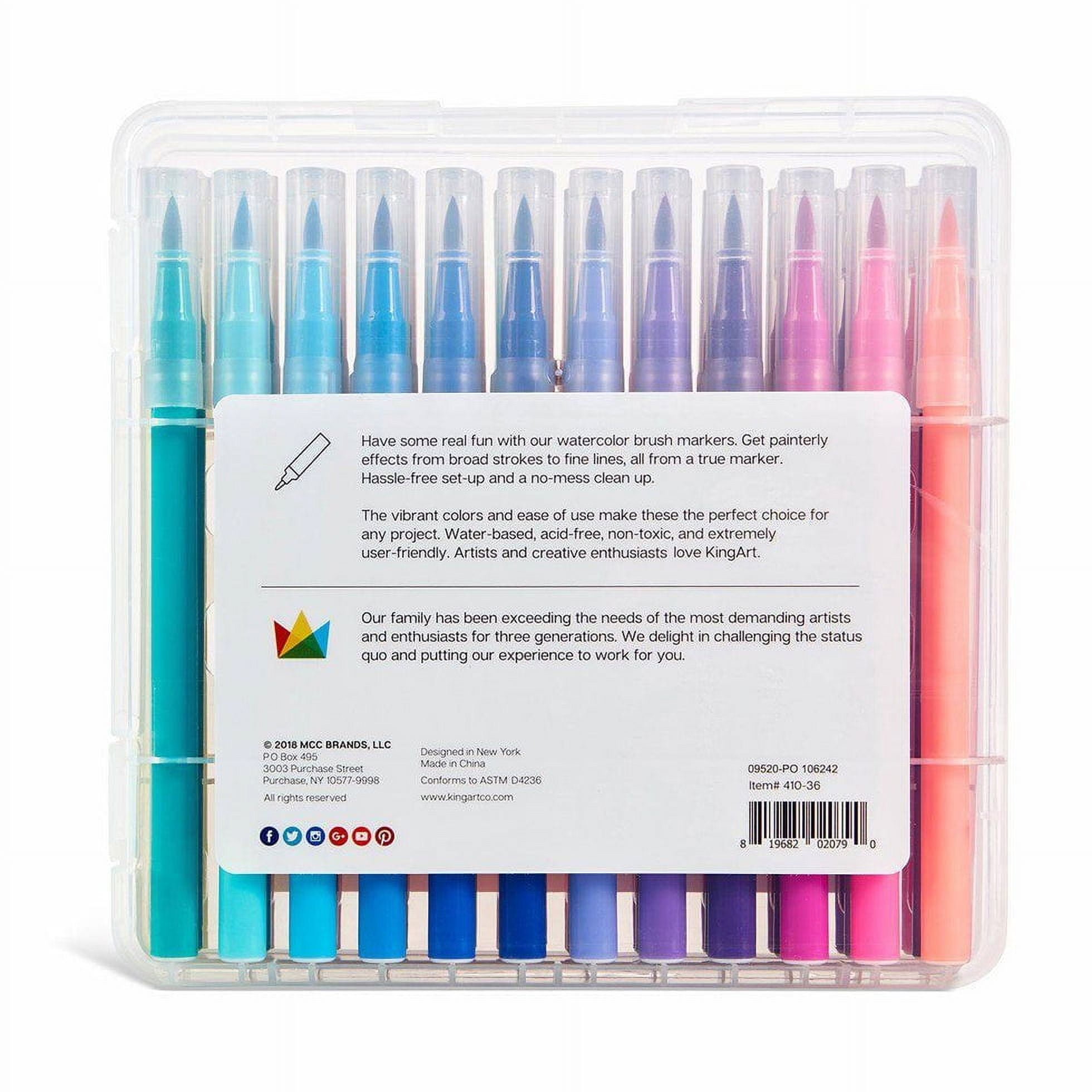 KINGART® Studio 916 Water Brush Pens, Set of 6 Assorted Tips