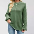 thumbnail image 2 of Sweaters for Women Pullover Casual Knit Oversized Cozy Dark Academia Outfit Women's Knit Pullover Sweater Casual Loose Fit Semi High Neck Solid Color Basic Top For Fall Winter Comfort Wear, 2 of 8