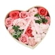 thumbnail image 1 of leyfeng Flor de rosa de jabón en caja de regalo en forma de corazón con tarjeta de felicitación Flores de rosa falsas artificiales perfumadas, 1 of 8