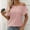Light Pink, variant on TYGHBN Women's Asymmetric Neck Hollow Out Textured T Shirt for Casual Wear Shirt for Juniors Short Sleeve T Shirts Women Long Sleeve T Shirt Women Set Summer Sports Women Womens Long Sleeved Tees