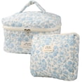 thumbnail image 1 of Bolsa de maquillaje NATINSA Acolchada Coquette Aesthetic Floral NavyBlue, 1 of 5