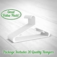 thumbnail image 5 of FNGZ Home Textiles, Plastic Hangers Clothing Hangers Ideal for Everyday Standard Use Storage Case, 5Pcs White Hangers, 5 of 6