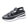 thumbnail image 3 of HaiMao Flat Sandals Barefoot Platform Shoes Athletic Sports Sandals Walking Shoes for Women Men Indoor Outdoor Sneaker Black 7(39), 3 of 9