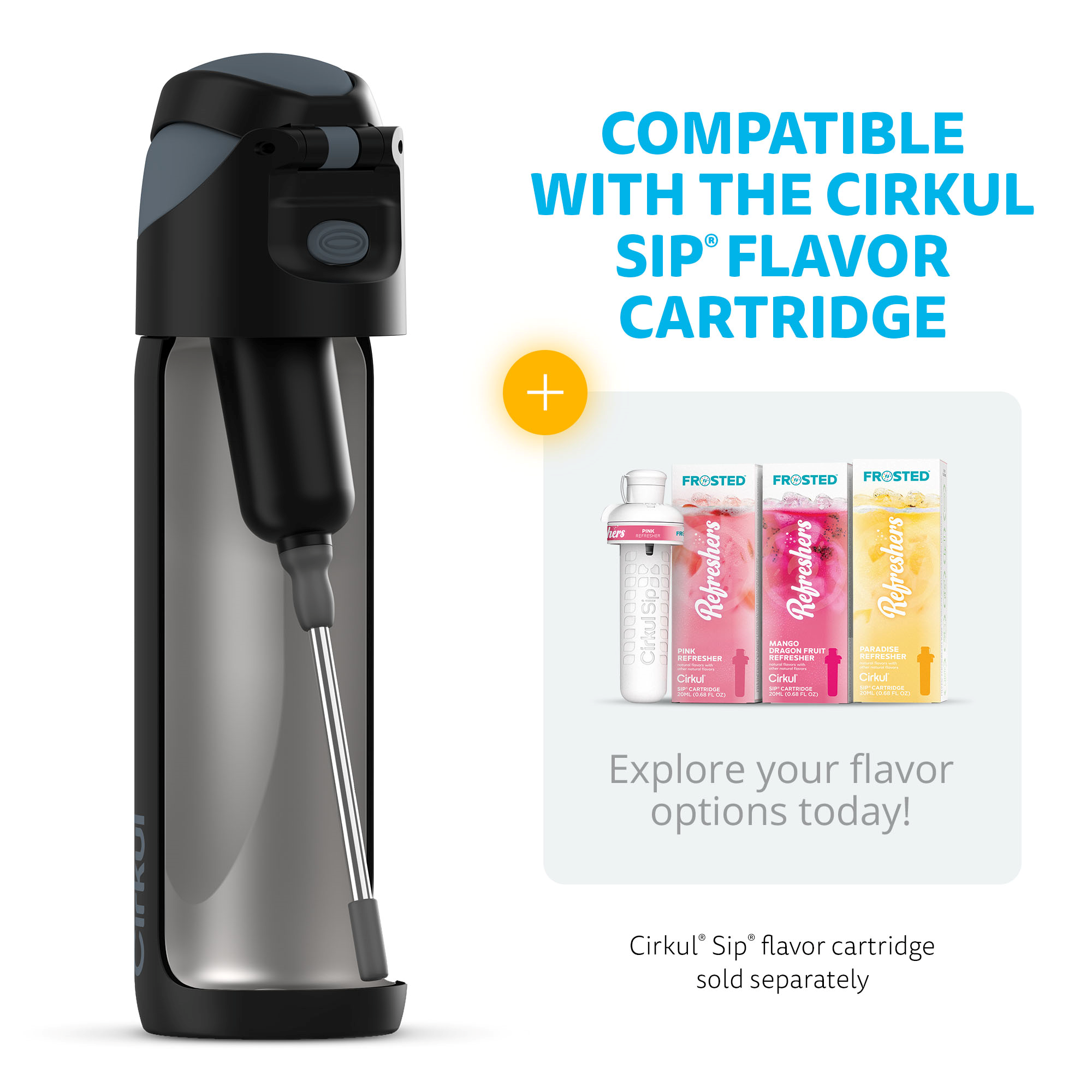 Cirkul 26oz StrawSip Flip Water Bottle, Stainless Steel photo 5