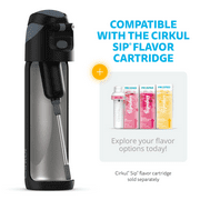 Cirkul 26oz StrawSip Flip Water Bottle, Stainless Steel, Double Wall Insulated, Onyx (Black)