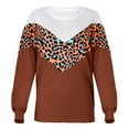 thumbnail image 3 of EGNMCR Chandail à Col Rond pour Femmes, Chandail pour Femmes Mode Féminine Imprimé Léopard Confortable Manches Longues Chandail Hauts Femmes Chandail, 3 of 8