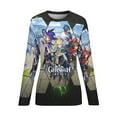 thumbnail image 6 of Genshin Impact Women's Pajama Top 3D Digital Print Sleepwear Trendy Crewneck Pullovers Long Sleeve Shirts 4XL, 6 of 8