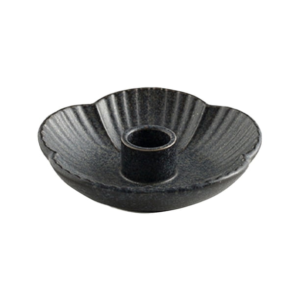 Soporte de Vela Cónico Negro Soportes de Palo de Vela en Forma de Flor de Cerámica para Decoración de Mesa de Vacaciones Navidad Halloween Boda Pieza Central Decoración Del Hogar