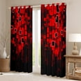 thumbnail image 2 of Erosebridal Buffalo Grid Curtains Pack of 2 (42Wx63L),Futuristic Cubes 30%-50% Black Out Curtains,Checkerd Check Curtains for Living Room,Geometric Bedroom Decorative, 2 of 6